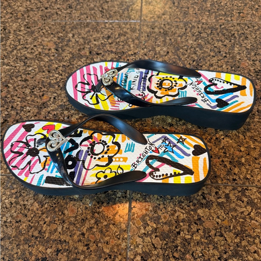 Brighton Multicolor Sandals with Black Straps